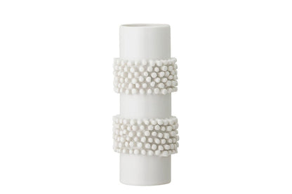 Vase "Snow" – Weiße Steingutvase