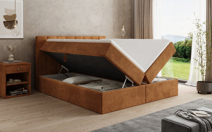 Luxusbetten24 Sofia Boxspringbett Cord mit Stauraum