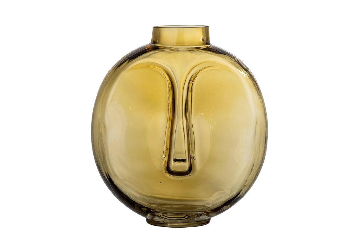 Vase "DAIFU" – Gelbbraune Glasvase