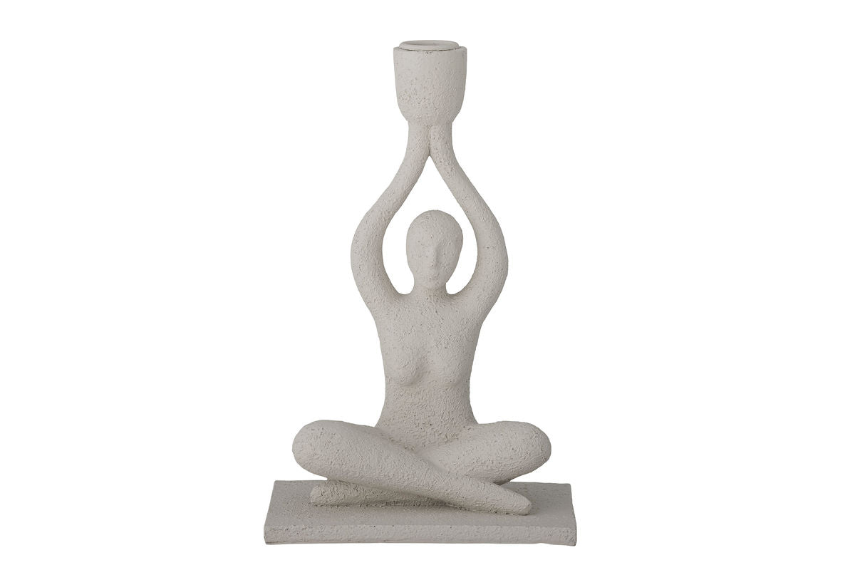 Athena Kerzenhalter aus Polyresin Weiß Ø 2,2 cm für Tischdekoration