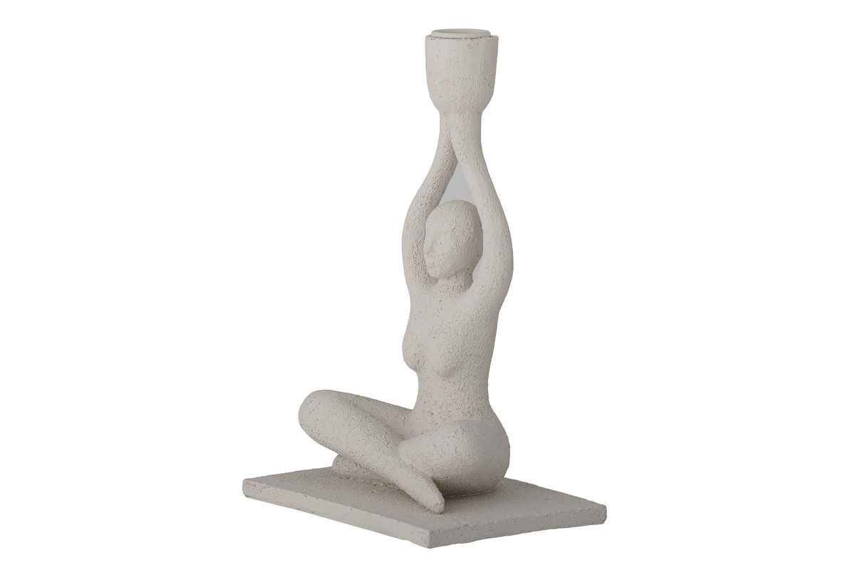 Athena Kerzenhalter aus Polyresin Weiß Ø 2,2 cm für Tischdekoration