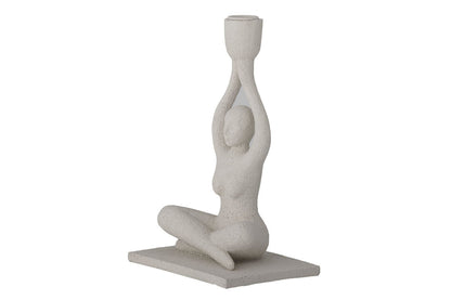 Athena Kerzenhalter aus Polyresin Weiß Ø 2,2 cm für Tischdekoration
