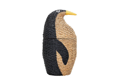 Aufbewahrungskorb Tata – großer Pinguin-Korb aus Rattan für Kinderzimmer
