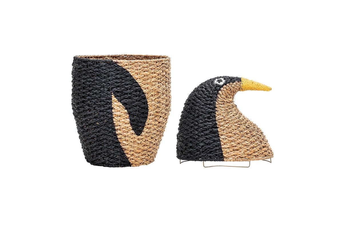 Aufbewahrungskorb Tata – großer Pinguin-Korb aus Rattan für Kinderzimmer