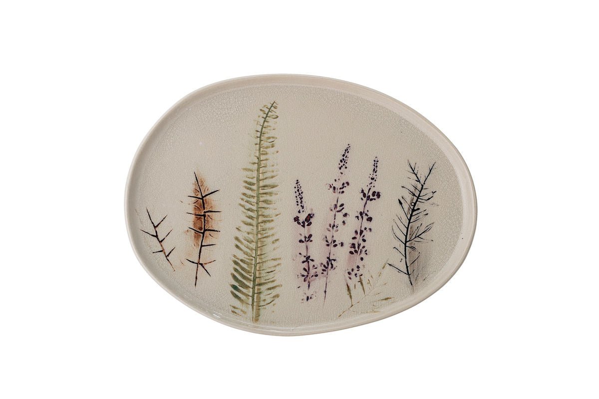 Servierplatte Céloria – aus Steingut gefertigt – Blumenmotiv