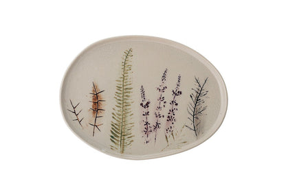 Servierplatte Céloria – aus Steingut gefertigt – Blumenmotiv