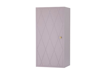 Luxusbetten24 Wandschrank Lana Violett Holz Kabinett mit Messinggriff Musterfront