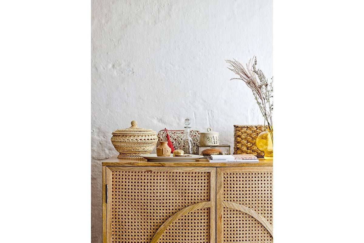 Luxusbetten24 Avelis Servierplatte aus Steingut, Blumenmotiv, Elegant, Beige