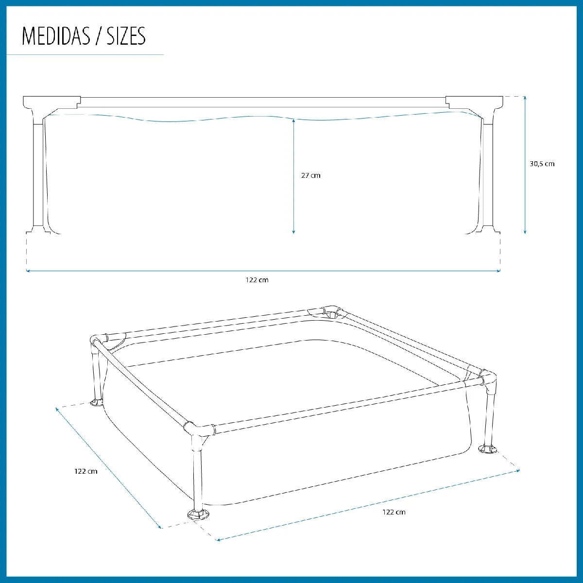 Piscine Tubulaire Carrée Bestway My First Frame Pool MKR00014192994