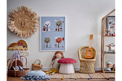 Luxusbetten24 Fernando Mini Kinderhocker Pilz Rot-Weiß Kinderzimmer Design