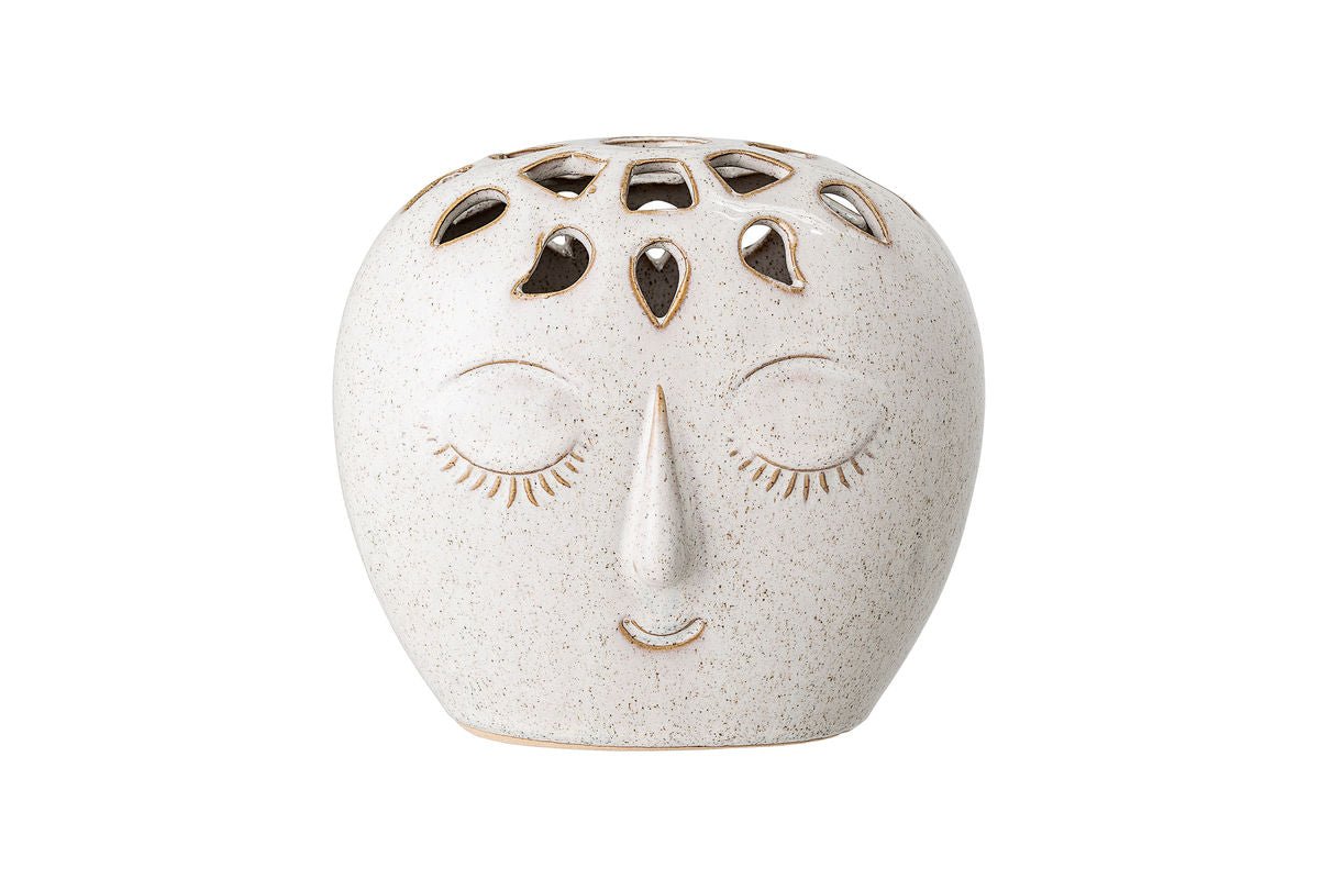 Vase Soli - Weiß, Aus Steingut