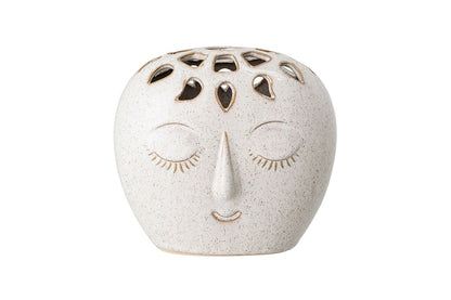 Vase Soli - Weiß, Aus Steingut