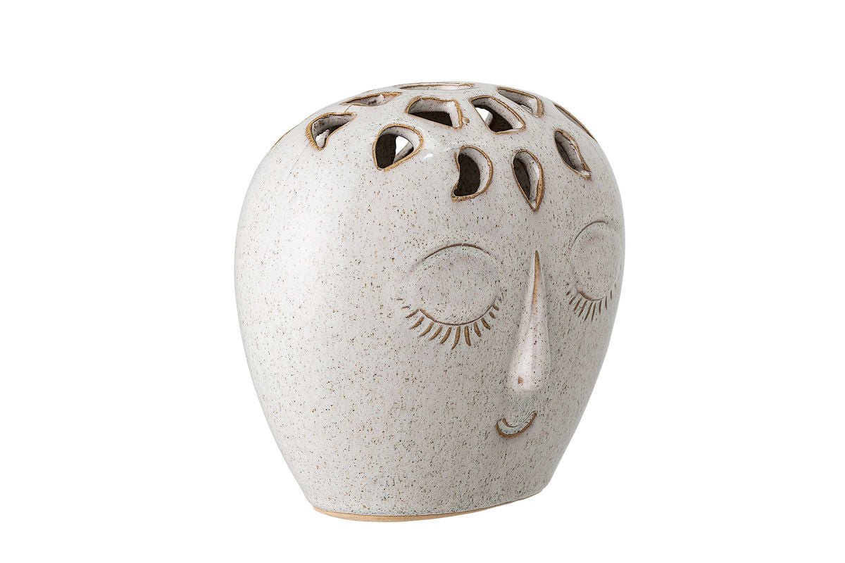 Vase Soli - Weiß, Aus Steingut