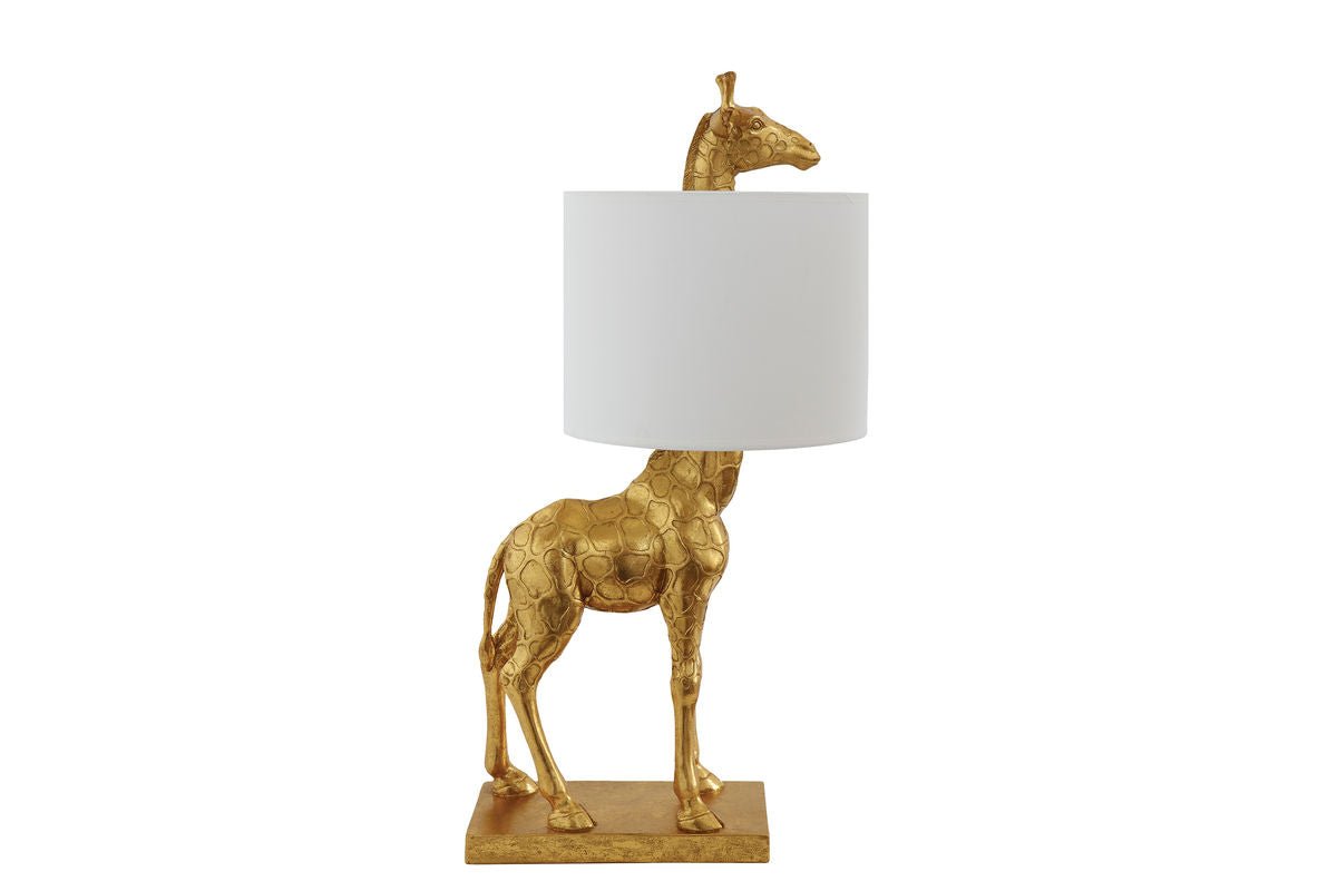 Luxusbetten24 Safarirai Tischlampe Giraffenleuchte Gold Dekor