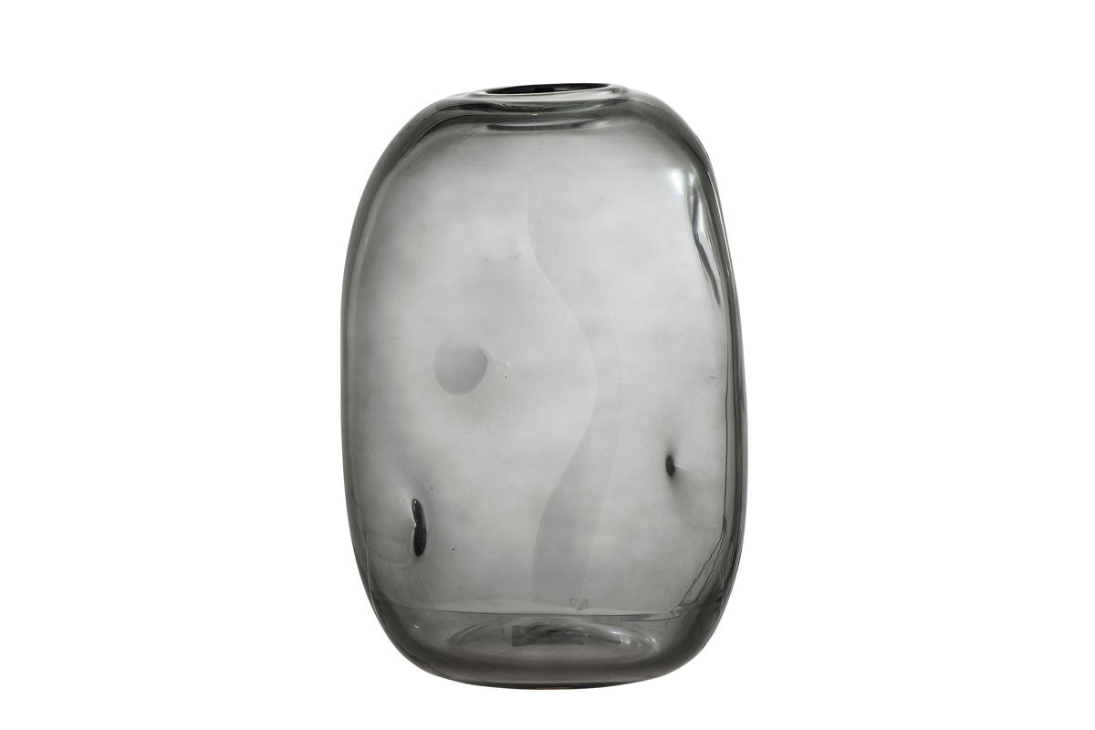 Alvara Strukturglas Vase in Grau – Modernes Design Wohnaccessoire