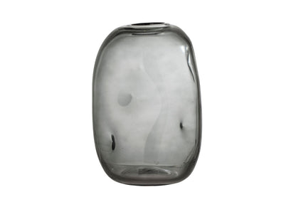 Alvara Strukturglas Vase in Grau – Modernes Design Wohnaccessoire
