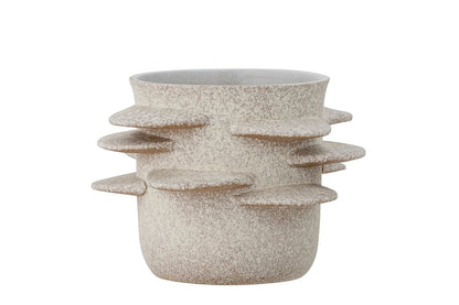 Luxusbetten24 Blumentopf Noto Skulpturales Design Naturton Modernes Wohnaccessoire