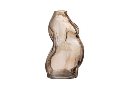 Luxusbetten24 Ravina Elegante Vase – Braunes Glas Dekorationsstück für Wohnzimmer