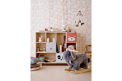 Kinder Bücherregal Alia – Holzregal mit Schubladen & Tiermotiven für Bücher & Spielzeug
