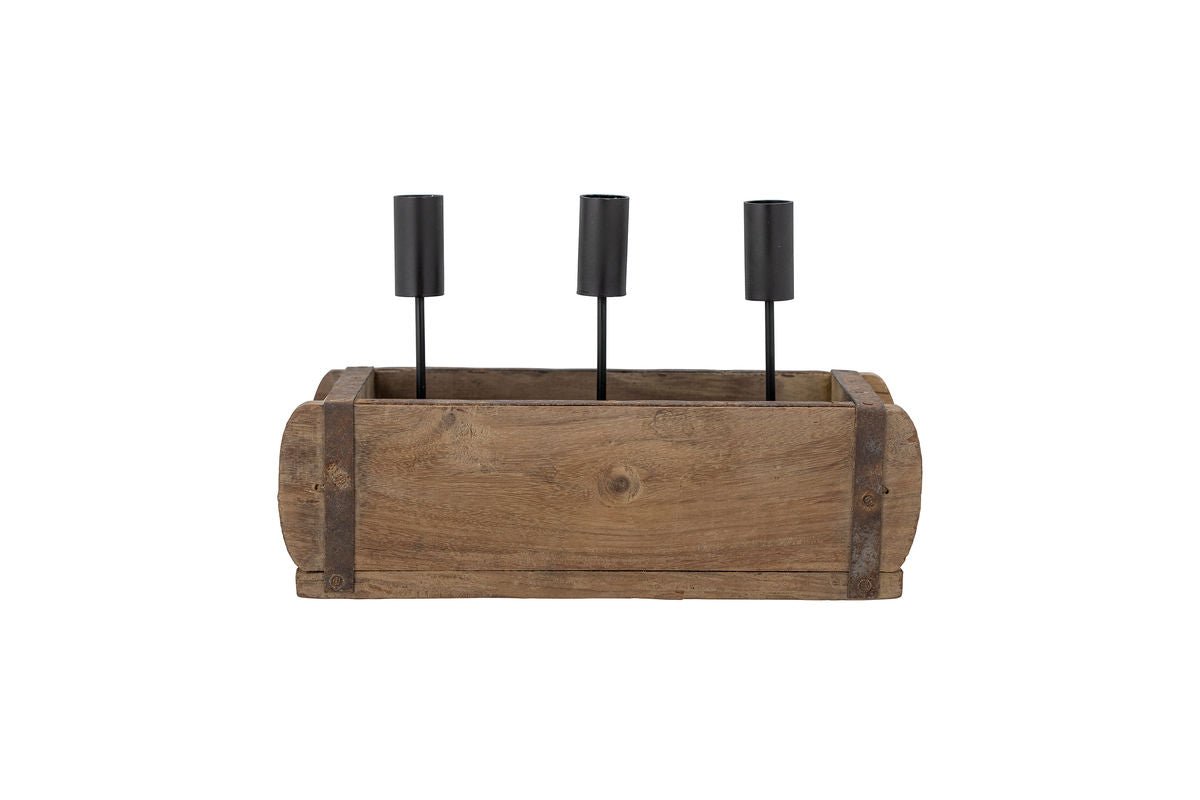 Luxusbetten24 Kerzenhalter Lunor Mangoholz Braun Handgefertigt Wohnzimmer Design