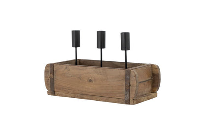 Luxusbetten24 Kerzenhalter Lunor Mangoholz Braun Handgefertigt Wohnzimmer Design