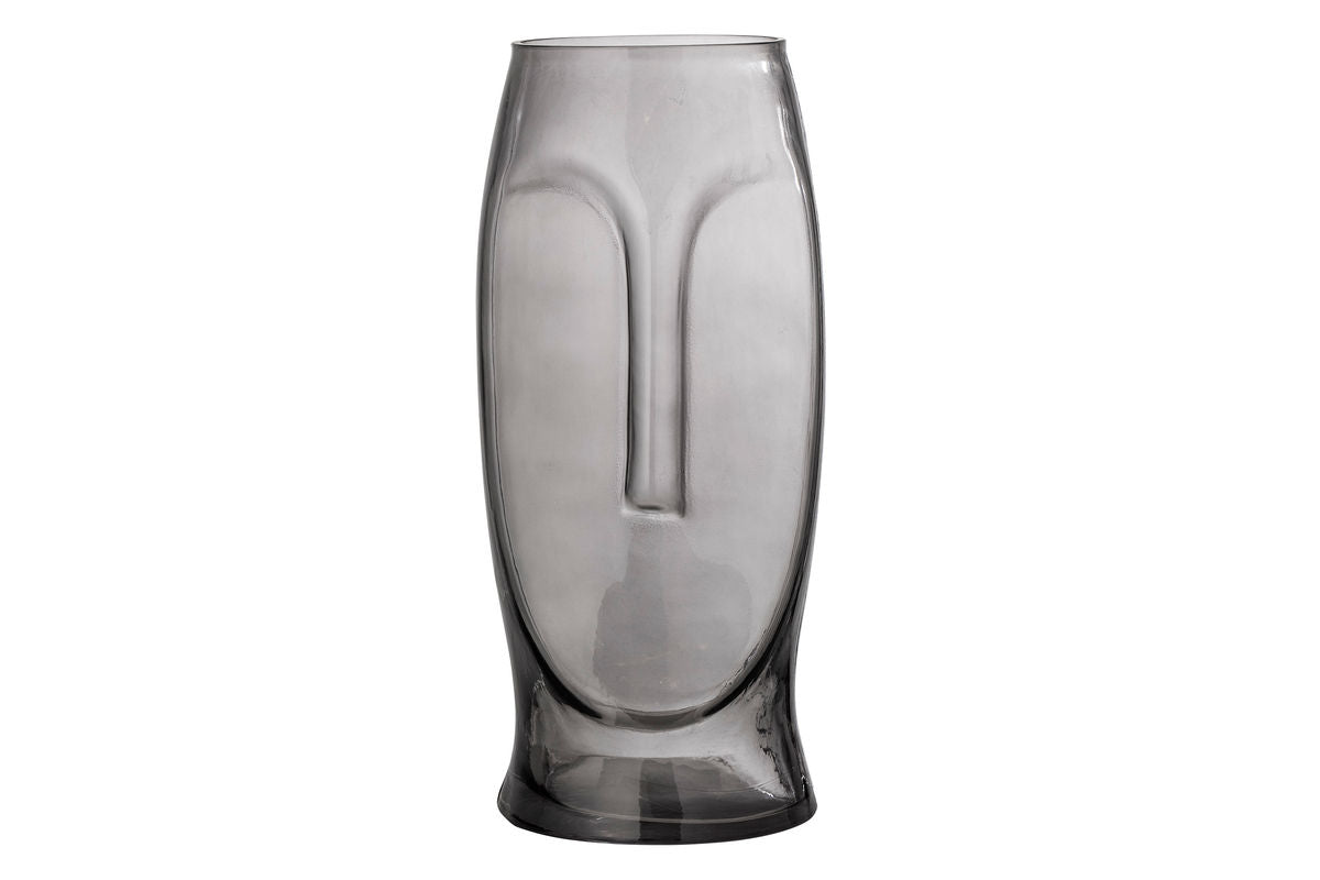 Luxusbetten24 Facy Graue Glasvase, Eleganter Wohnaccessoire für Moderne Räume