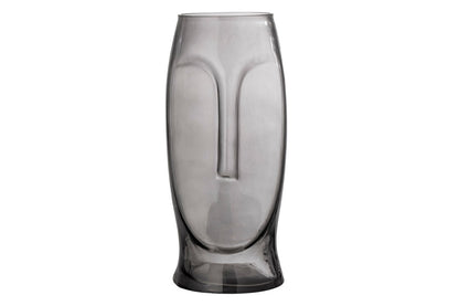 Luxusbetten24 Facy Graue Glasvase, Eleganter Wohnaccessoire für Moderne Räume