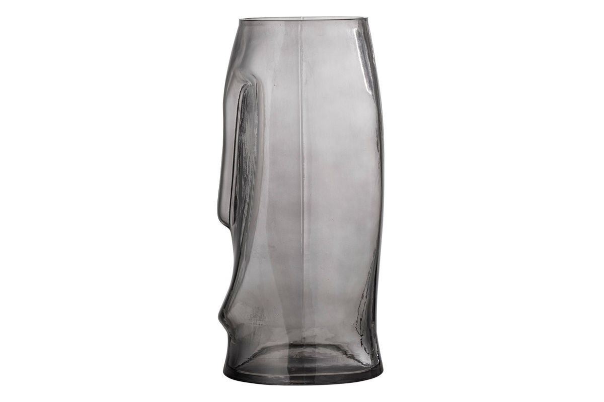 Luxusbetten24 Facy Graue Glasvase, Eleganter Wohnaccessoire für Moderne Räume