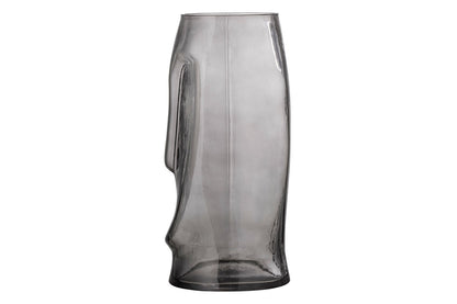 Luxusbetten24 Facy Graue Glasvase, Eleganter Wohnaccessoire für Moderne Räume