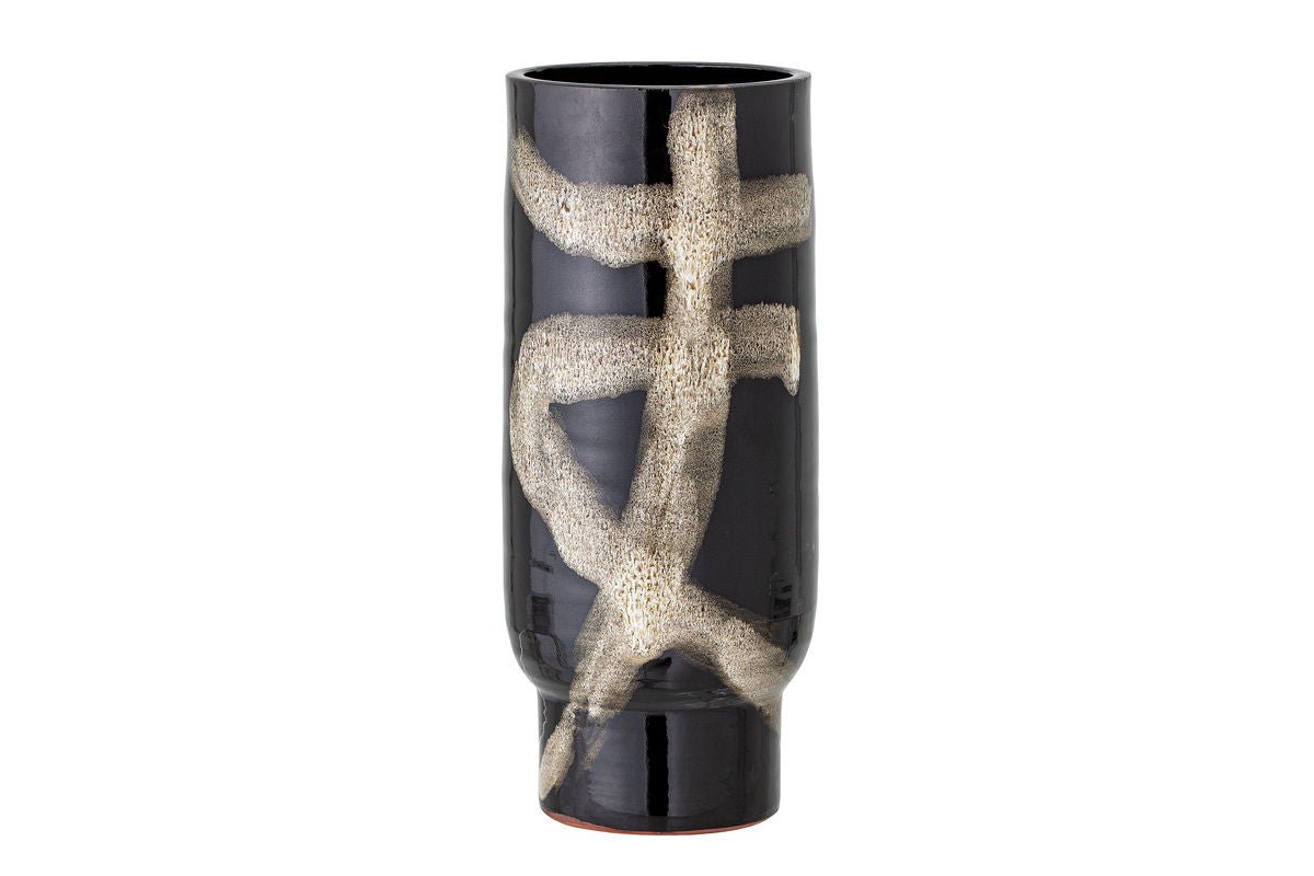 Vase "Namibia" – Handgefertigte Kunstvolle Braune Terrakottavase für Wohnzimmer