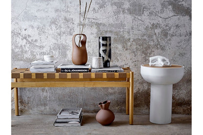 Vase "Namibia" – Handgefertigte Kunstvolle Braune Terrakottavase für Wohnzimmer