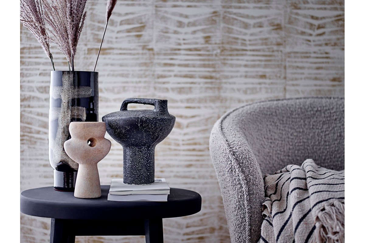Vase "Namibia" – Handgefertigte Kunstvolle Braune Terrakottavase für Wohnzimmer