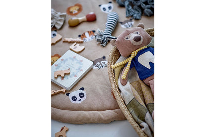 Spielmatte Nila – gestrickte Baumwollmatte mit Tiermotiv