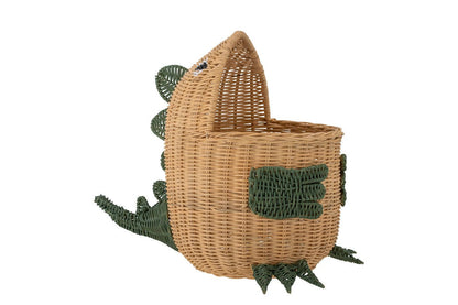 Luxusbetten24 Sino Dinosaurierkorb Aufbewahrungskorb aus Rattan Design, Braun