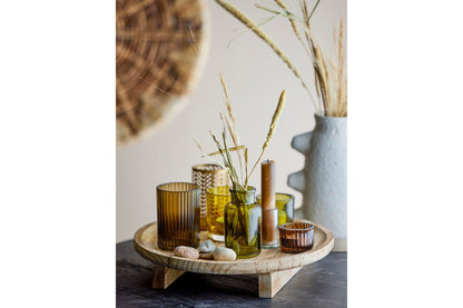 Luxusbetten24 Tablett Heidi – Glas & Holz, 8er-Set mit Teelichthaltern