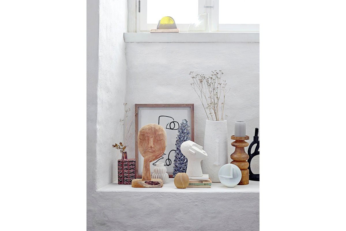 Nordia Weiß Vase aus Steingut Handgefertigt Elegant