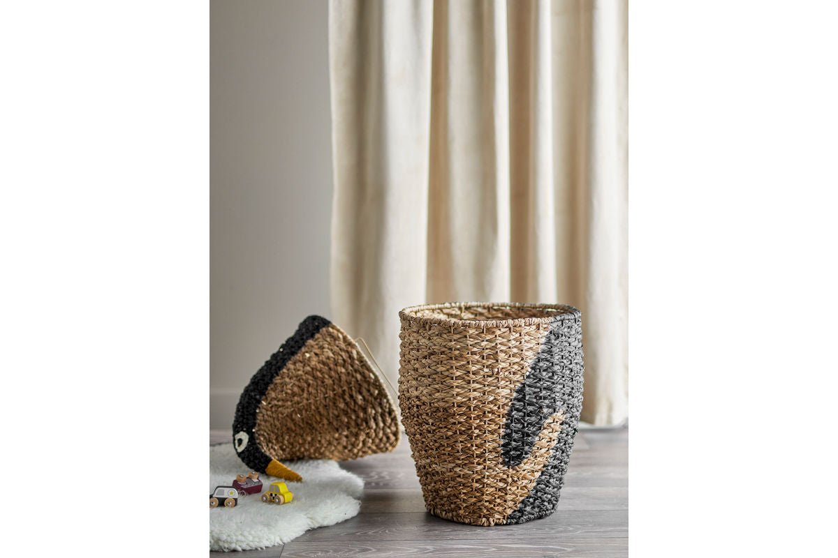 Aufbewahrungskorb Tata – großer Pinguin-Korb aus Rattan für Kinderzimmer