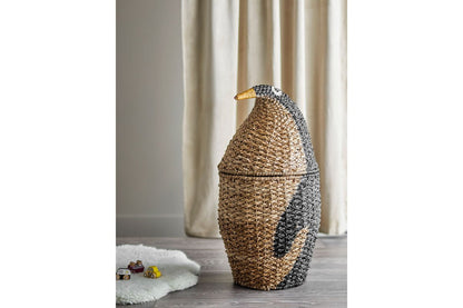 Aufbewahrungskorb Tata – großer Pinguin-Korb aus Rattan für Kinderzimmer