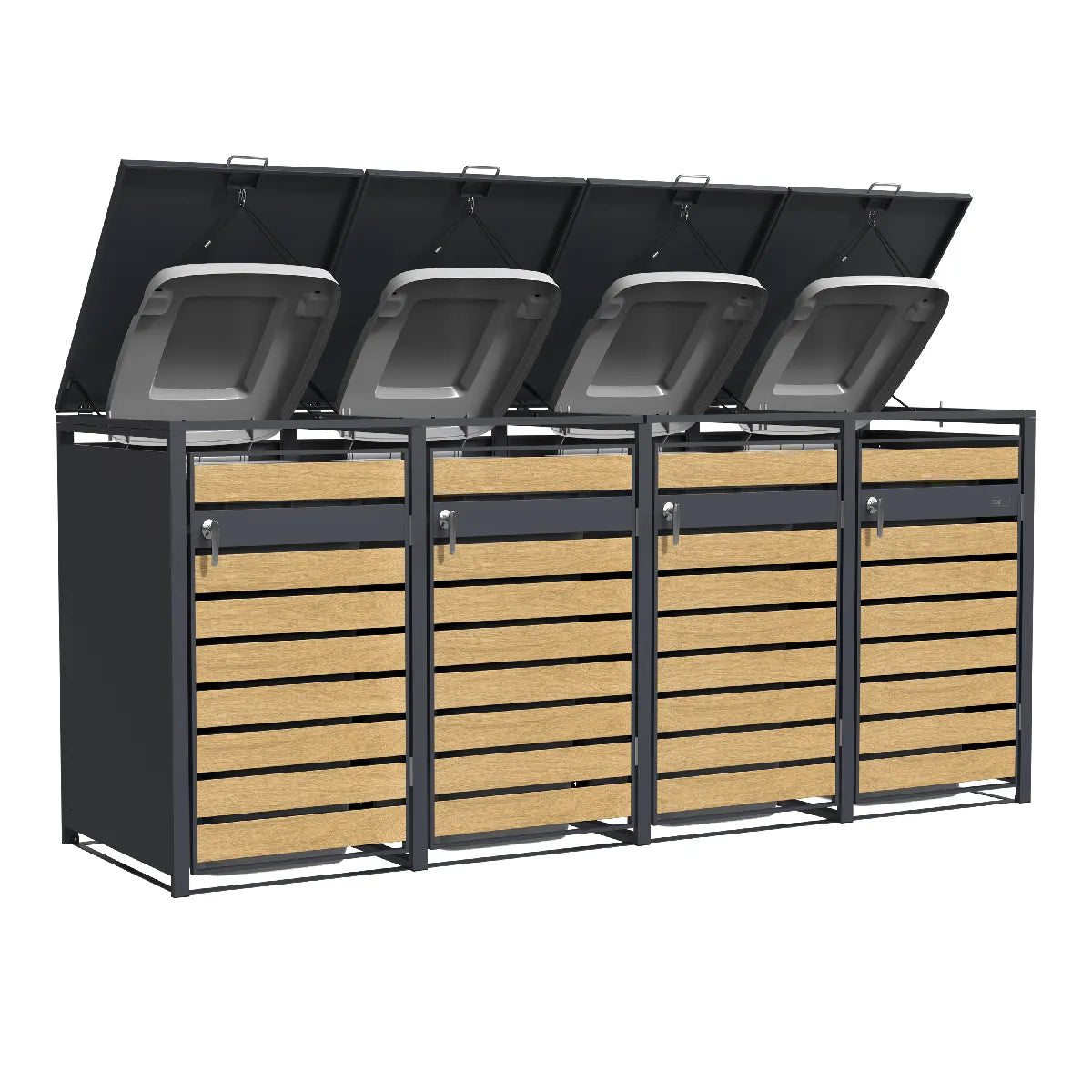 Axi House Cubo de Basura Galvanizado 132x80x116 cm 240 L