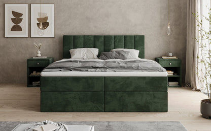 Luxusbetten24 Sofia Boxspringbett Cord mit Stauraum