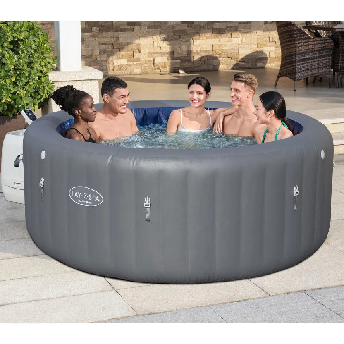 Spa Gonflable Bestway Lay-Z-Spa Santorini Rond Bulles 7 Places MKR00003388229