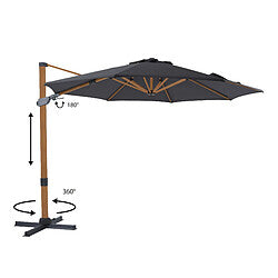 Axi House Cyrus Parasol Rectangular Aluminio Duradero 300 cm Marrón/Gris