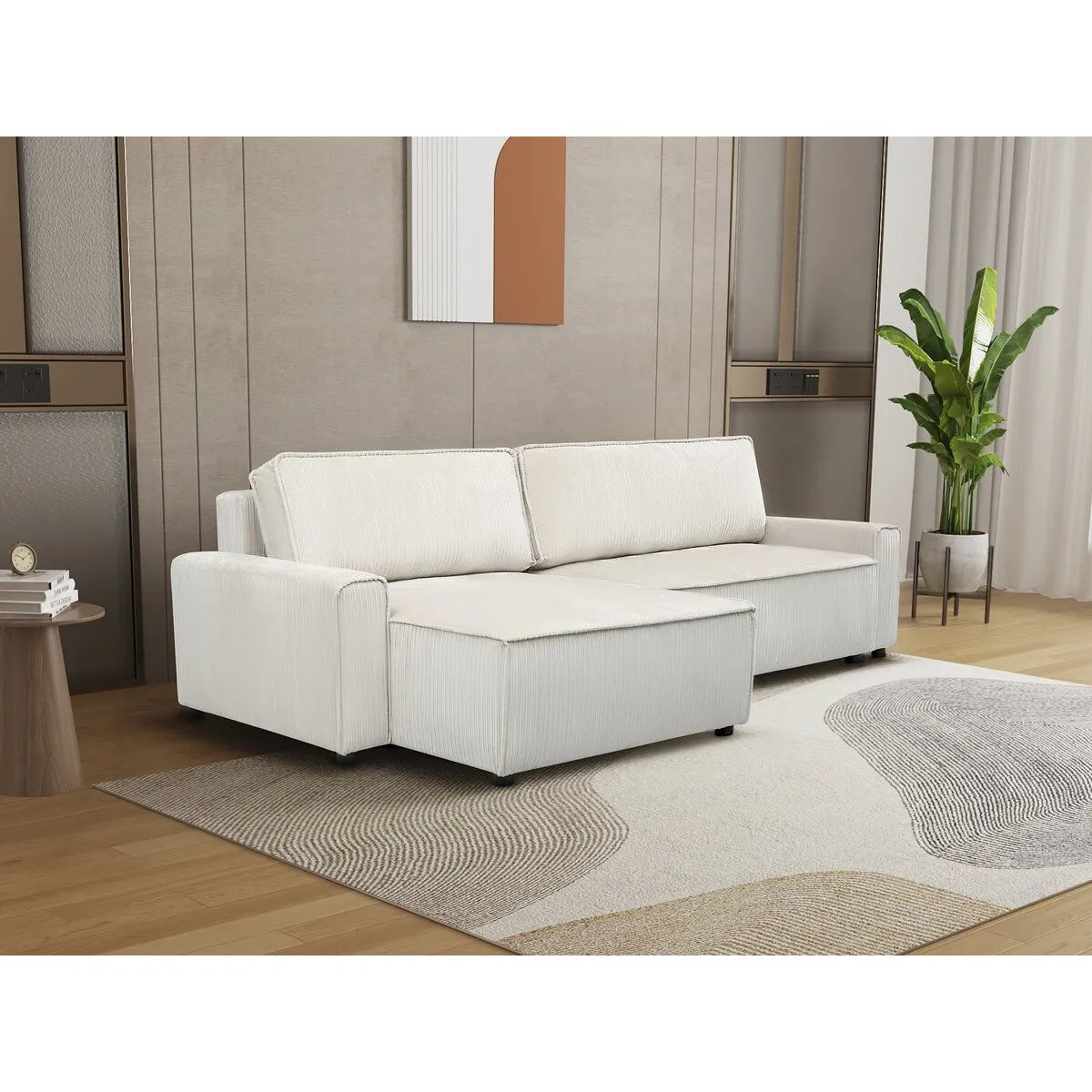 Palozi Sofa Montaigne Sofá de esquina convertible beige 282 × 153 × 93 cm