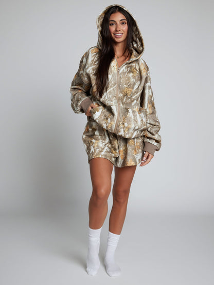 Comfrt Camo Zip Hoodie CloudTouch Fleece Oversized Unisex