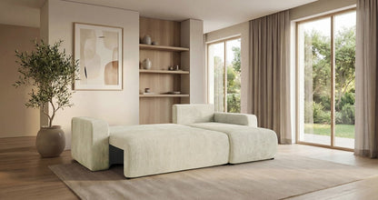 Designer Sofa Calva mit Schlaf- und Klappfunktion in Cord