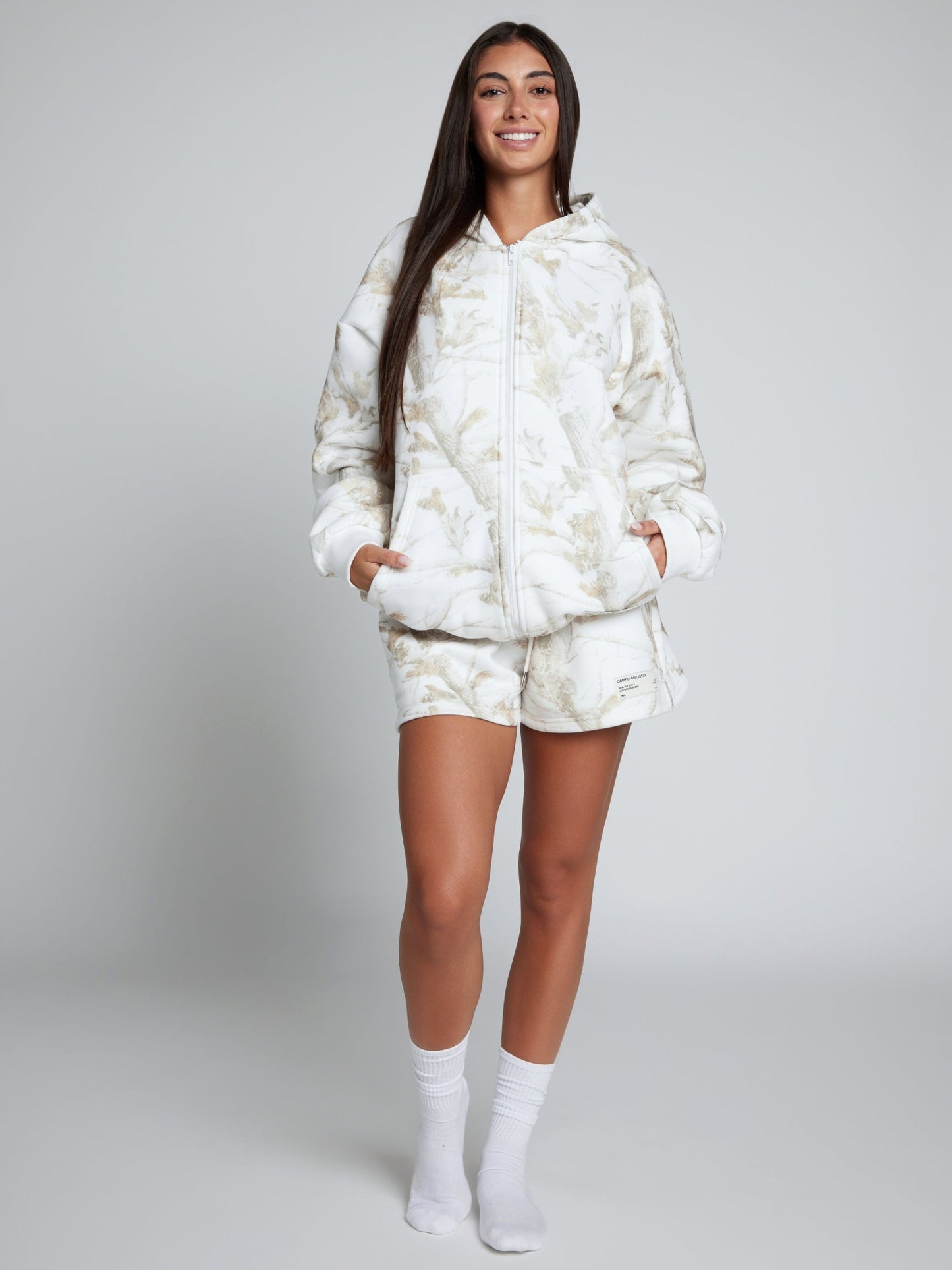Comfrt Camo Zip Hoodie CloudTouch Fleece Oversized Unisex