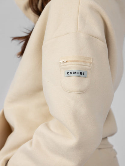 Comfrt Travel Essentials Kapuzenpullover – Superweiche Baumwollmischung, Mehrere Farben