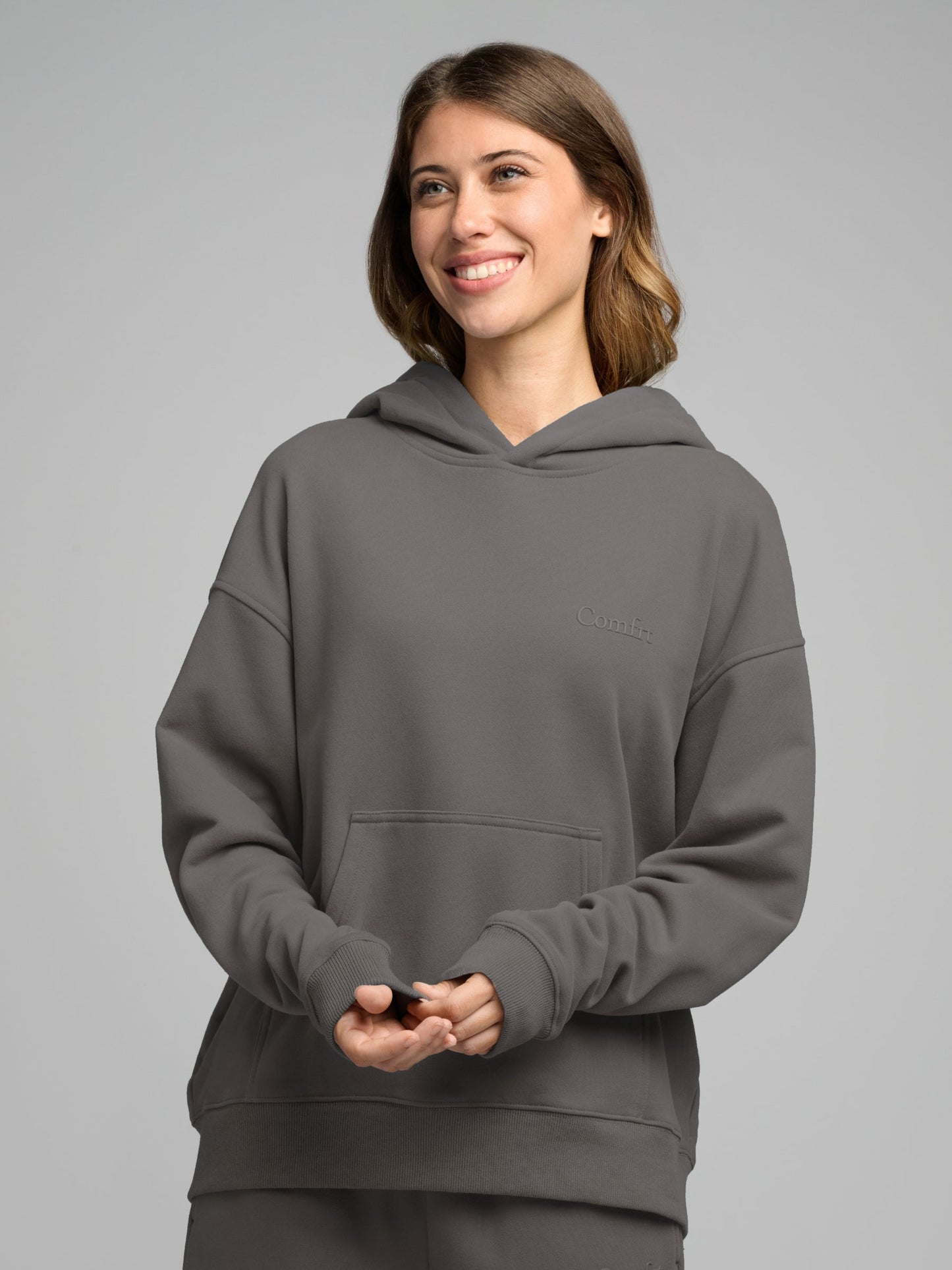 Comfrt Halo Leichtes Crop Hoodie Super Soft Baumwollmischung