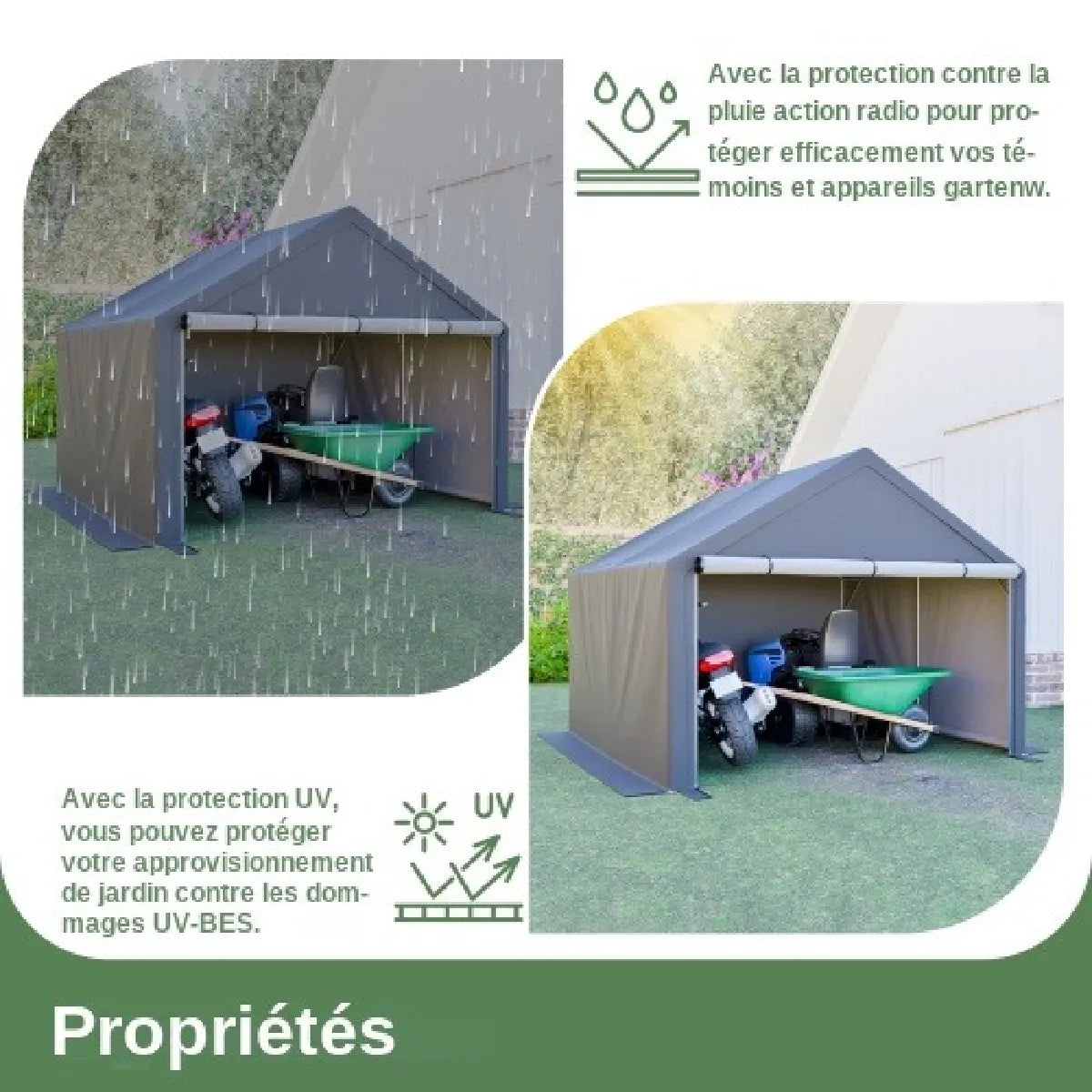 ByteLike Cobertizo de Almacenamiento Exterior Gris Oscuro para Jardín
