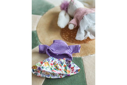Luxusbetten24 Luna Stoffpuppe mit Tasche Buntes Polyester Rosé